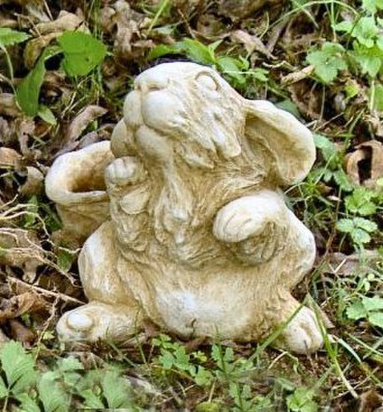 Stone Rabbit Statue for outdoor use - Bunny Hiker Cement